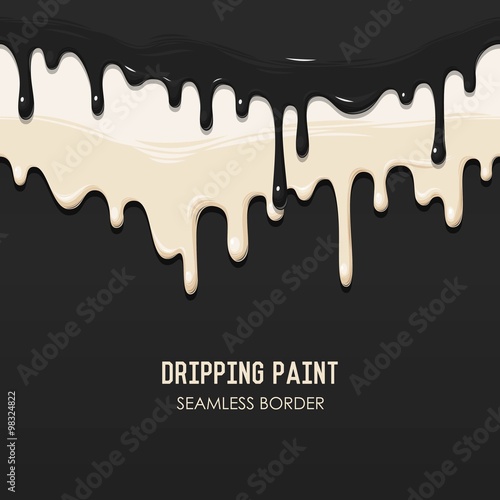 Dripping paint seamless border