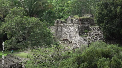 Costa Maya Mexico Kohunlich Mayan Temple Ruins. Archaeological pre Columbian civilization. Pyramids, courtyards, plazas, palace and temple. 200 BC. Temple of the Masks. Despain of Rekindle Photo. photo
