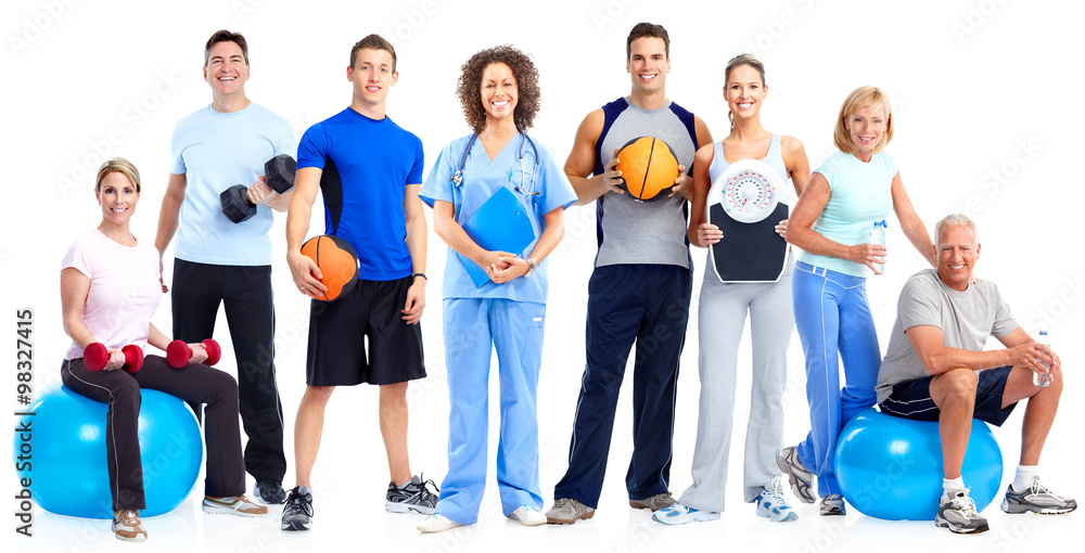 Obraz premium Group of healthy fitness people.