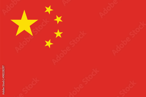 Billede på lærred Vector of Chinese flag.