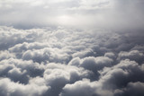 Fluffy storm clouds, aerial photography.