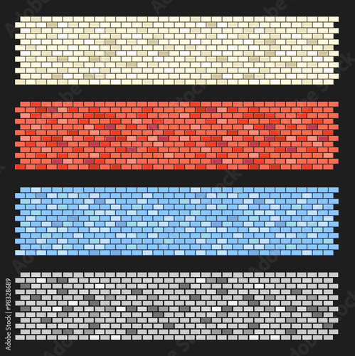 Color brick wall textures collection