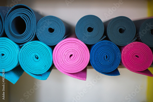 Colored yoga mats