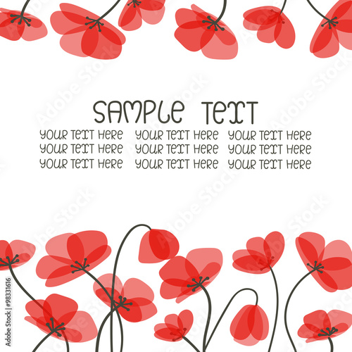 Fototapeta Naklejka Na Ścianę i Meble -  Floral background with beautiful poppies isolated on white.