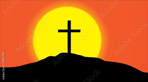 Vector silhouette of a cross.