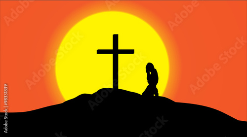 Vector silhouette of a cross.