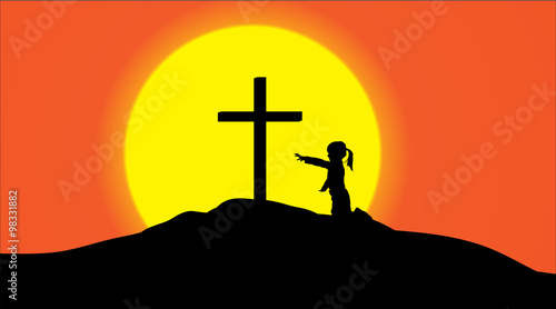 Vector silhouette of a cross.