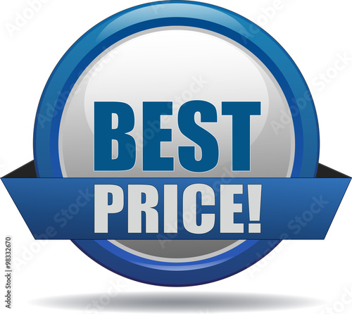 BEST PRICE / realistic modern glossy 3D eps vector sign / icon in blue with a banderole
