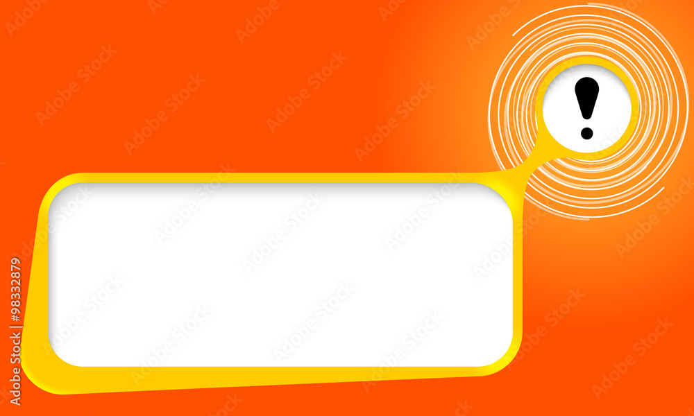 Vector text box for your text with spirals and exclamation mark Vector text box for your text with spirals and exclamation mark