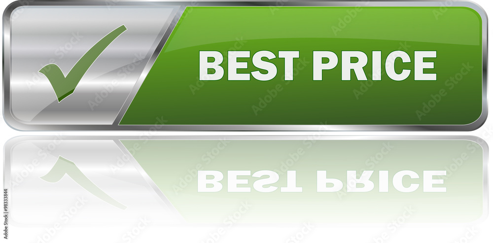 BEST PRICE / realistic modern glossy 3D vector eps banner in green with metallic border and checkmark BEST PRICE / realistic modern glossy 3D vector eps banner in green with metallic border and checkmark