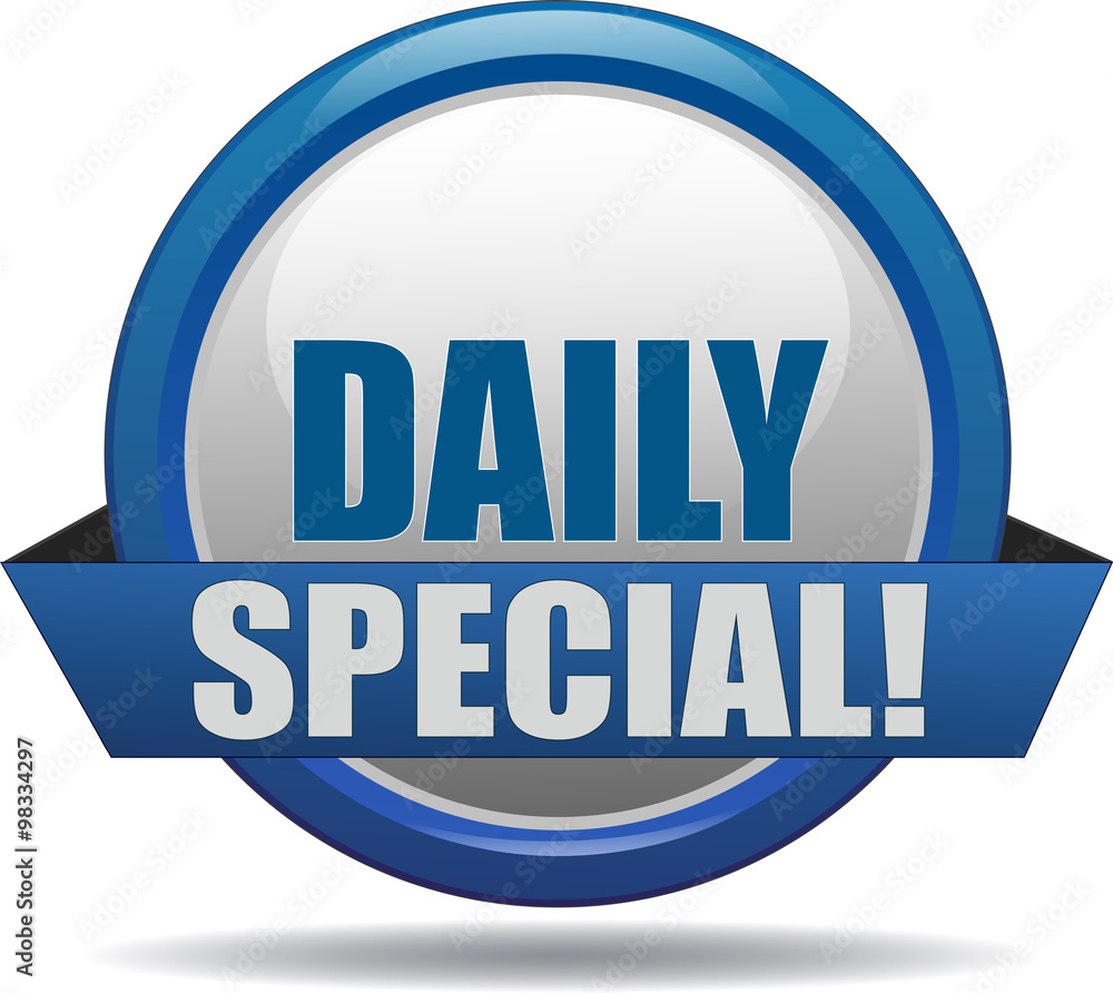 DAILY SPECIAL / realistic modern glossy 3D eps vector sign / icon in blue with a banderole DAILY SPECIAL / realistic modern glossy 3D eps vector sign / icon in blue with a banderole