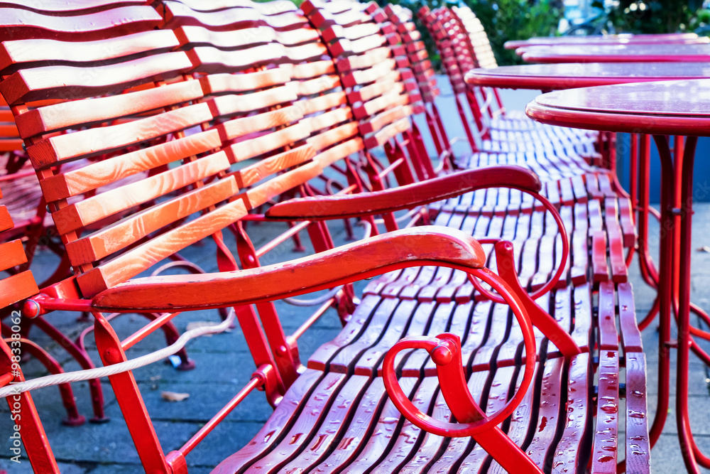 red chairs