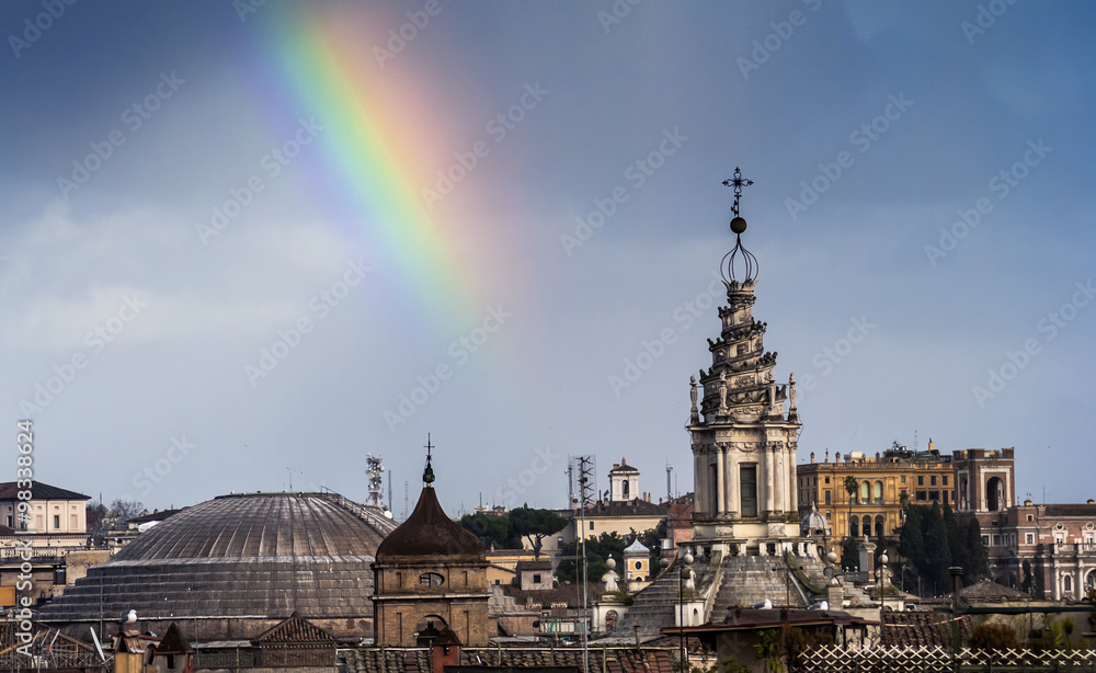 Obraz premium Rainbow over Rome