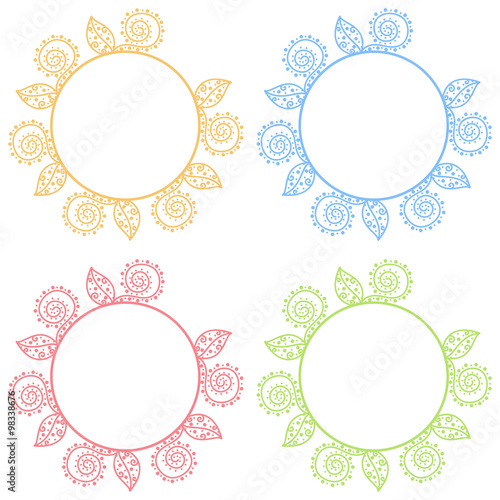 Set of colored decorative frames