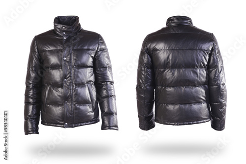 black male down jacket isolated on white
