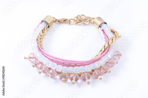 bracelet of beads on a white background