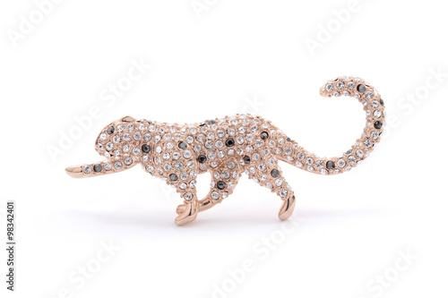 brooch leopard on a white background
