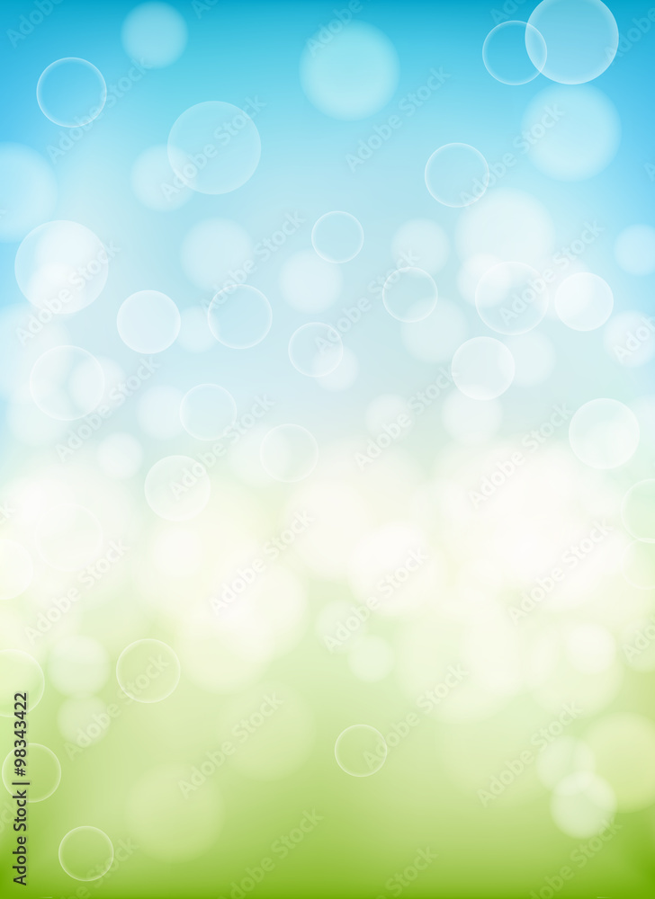 spring background with bokeh effects lights. vector