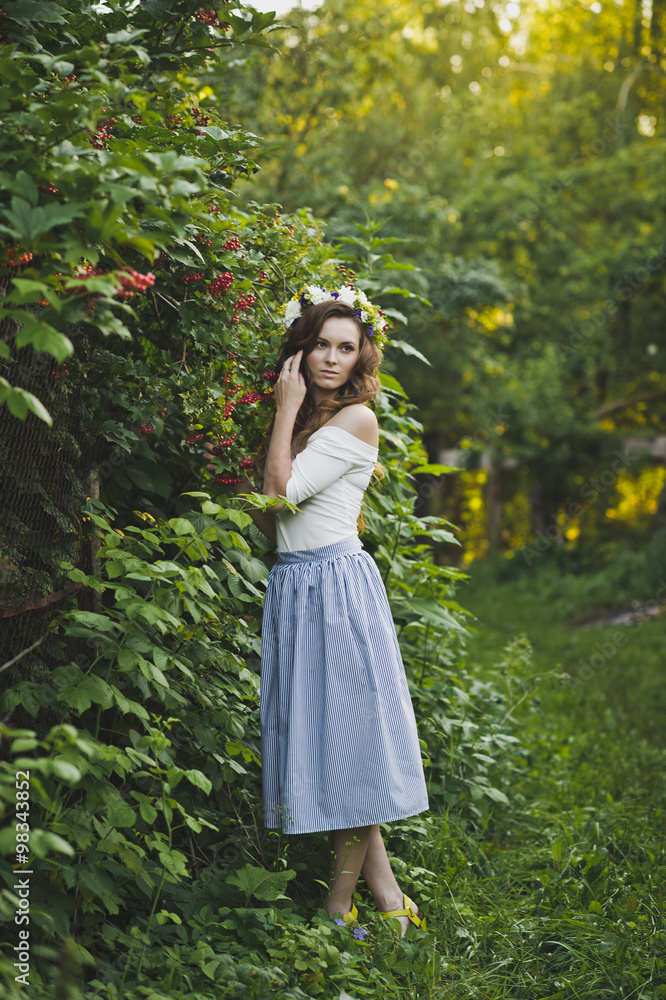 A girl near the Bush of the mountain ash 4793. A girl near the Bush of the mountain ash 4793.