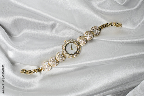 Women's Wrist gold watch with diamonds