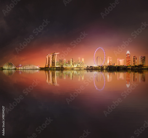 Canvas Print Singapore Skyline and view of Marina Bay