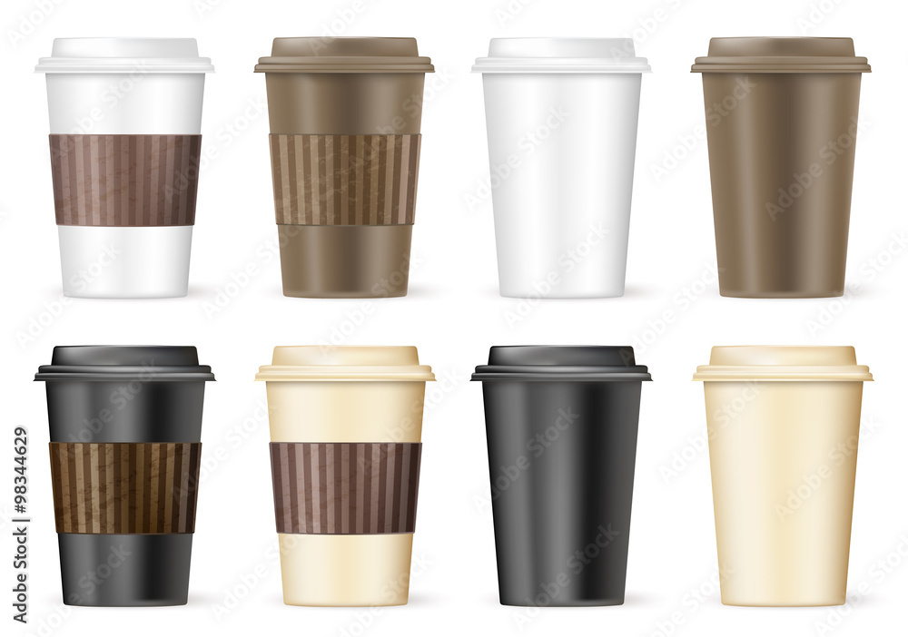 cup of coffee to go with variations. vector cup of coffee to go with variations. vector