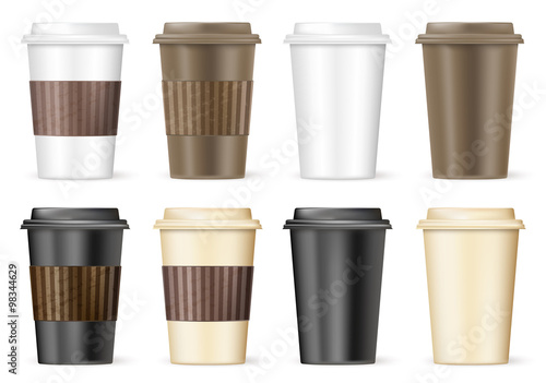 cup of coffee to go with variations. vector