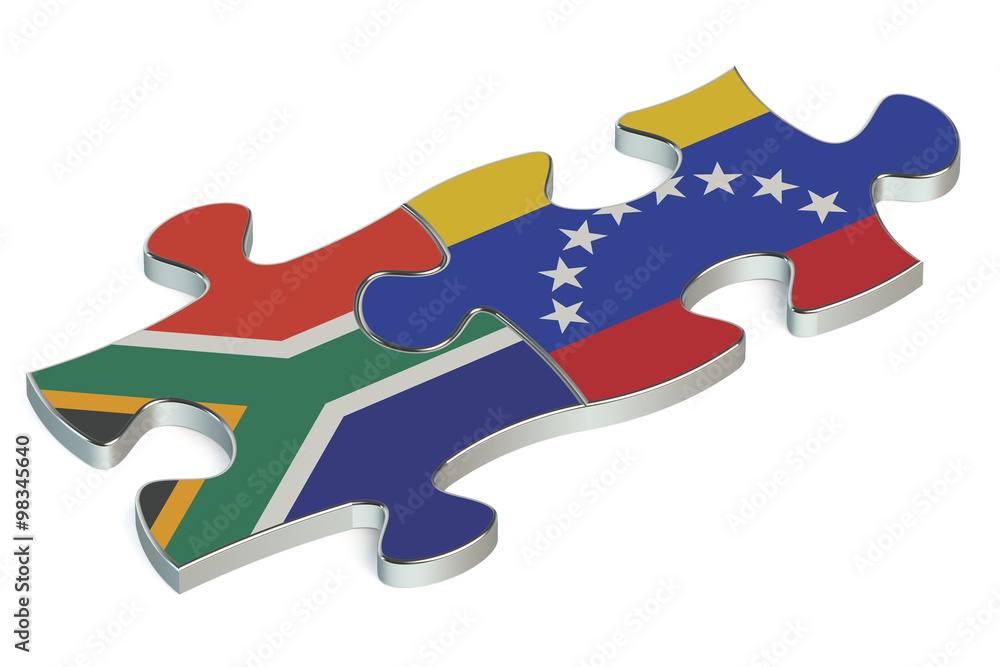 Naklejka premium Venezuela and South Africa puzzles from flags