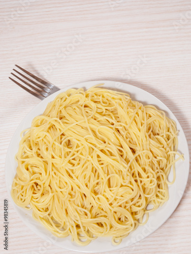 capellini pasta on plate