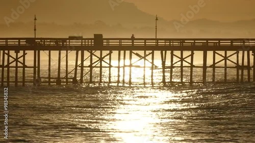 Wallpaper Mural High surf sunrise at Ventura Pier in Southern California. Torontodigital.ca