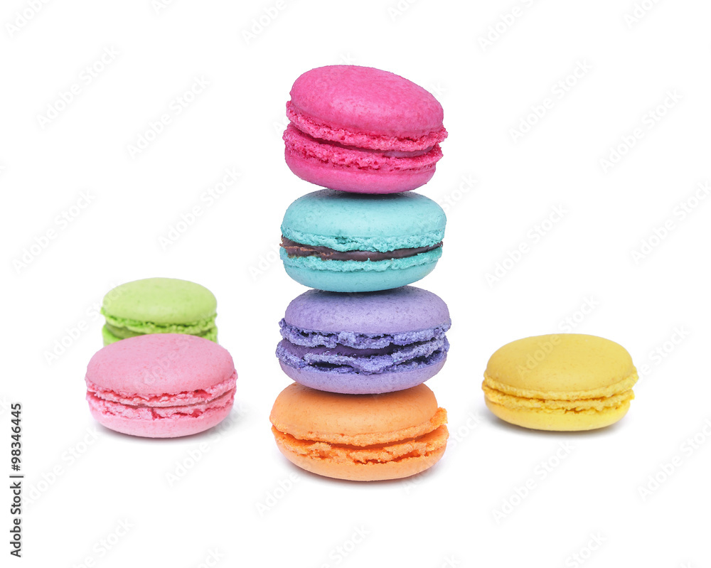 Multicolored macaroon cookies. Multicolored macaroon cookies.