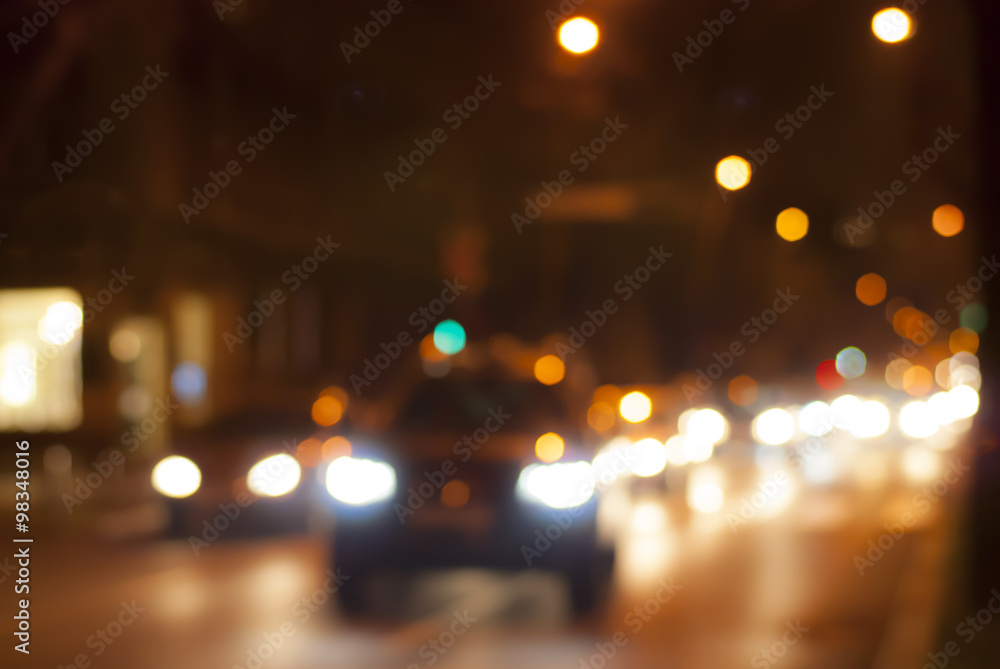 Blurry night traffic