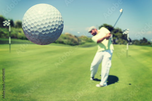 Canvas Print Man playing golf at club