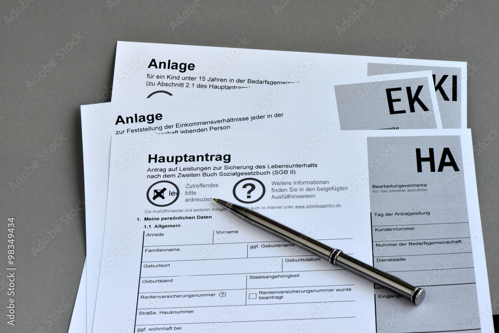 Antrag, Hartz 4, Sozialhilfe, Formular, Leistungen, Sozialleistungen
