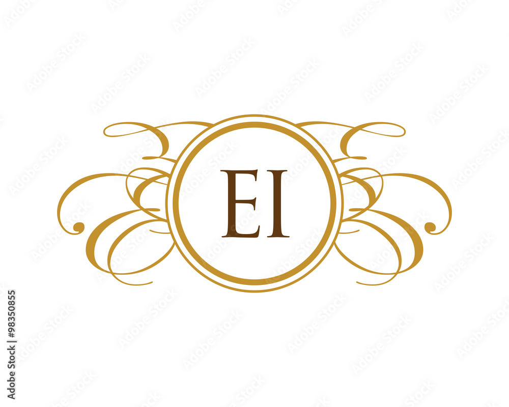 EI Luxury Ornament Initial Logo EI Luxury Ornament Initial Logo