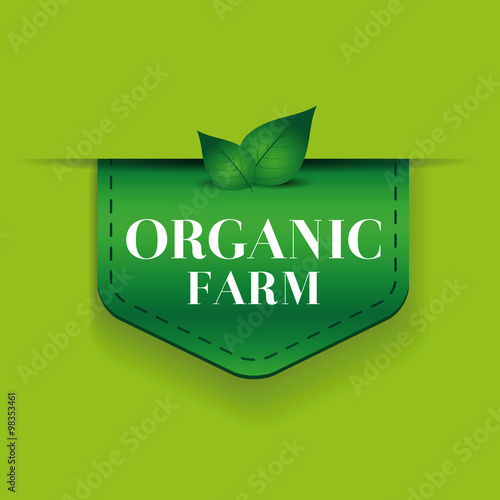 Organic farm ribbon vector