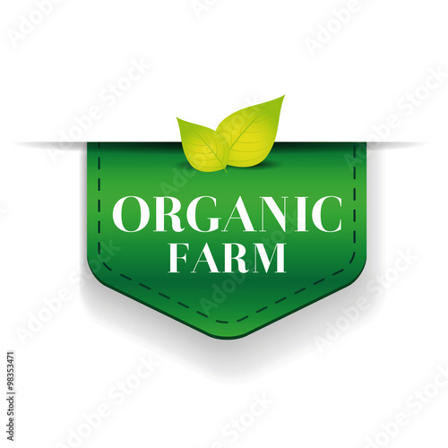 Organic farm ribbon vector