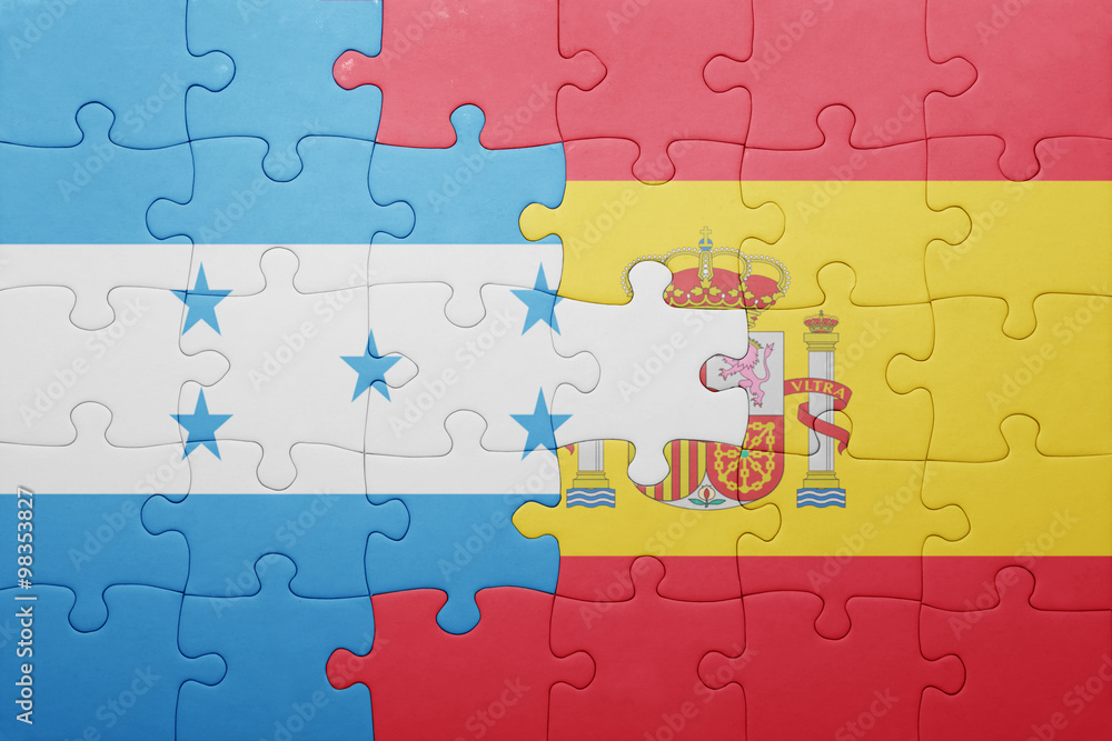 puzzle with the national flag of spain and honduras puzzle with the national flag of spain and honduras