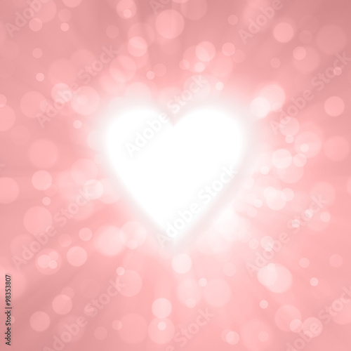 Motion and radial blurred shiny purple red color Valentine's Day Heart shape illustration background with copy space.