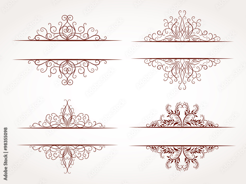 Fototapeta premium Vector set of ornamental frames.