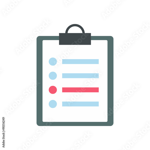 Flat medical icon medical history on a white background