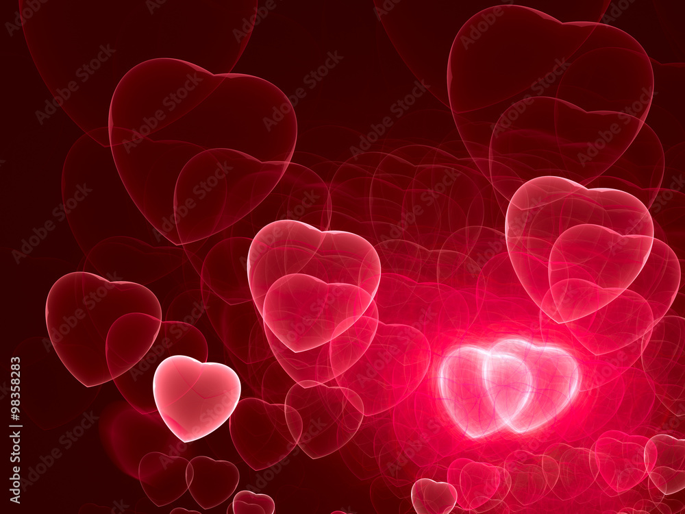 Obraz premium Two red hears background