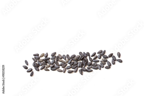 Macro black sesame isolated on white