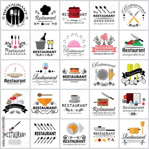 Restaurant Icons Set: Vector Illustration
