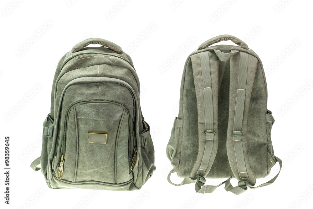 Fototapeta premium New brown backpack isolated on white