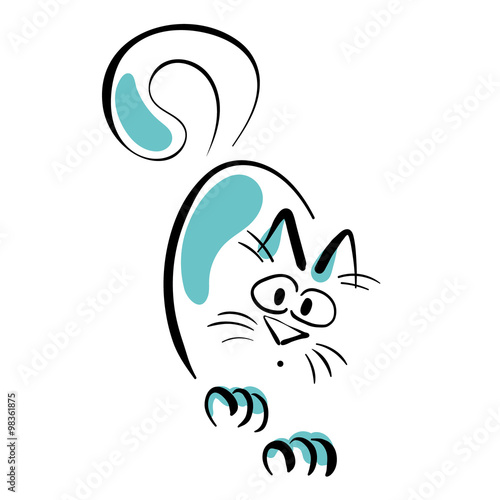 Cat asks for something. Vector illustration.