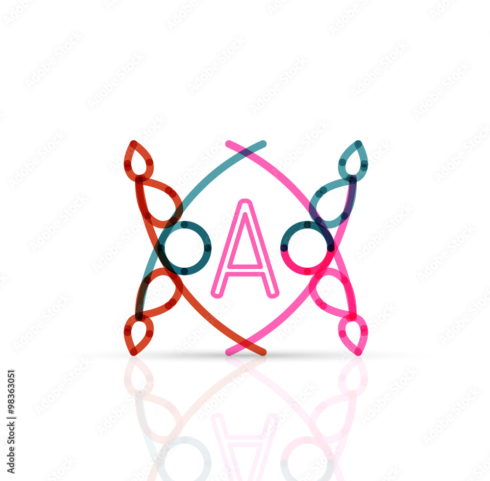 Abstract geometric linear hipster floral icon, frame design, flat style Abstract geometric linear hipster floral icon, frame design, flat style