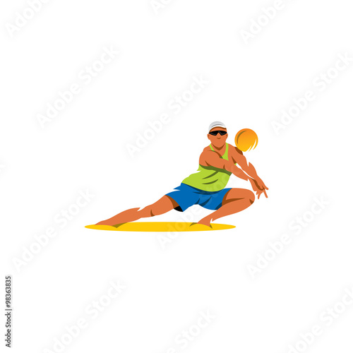 Beach volleyball. Vector Illustration.