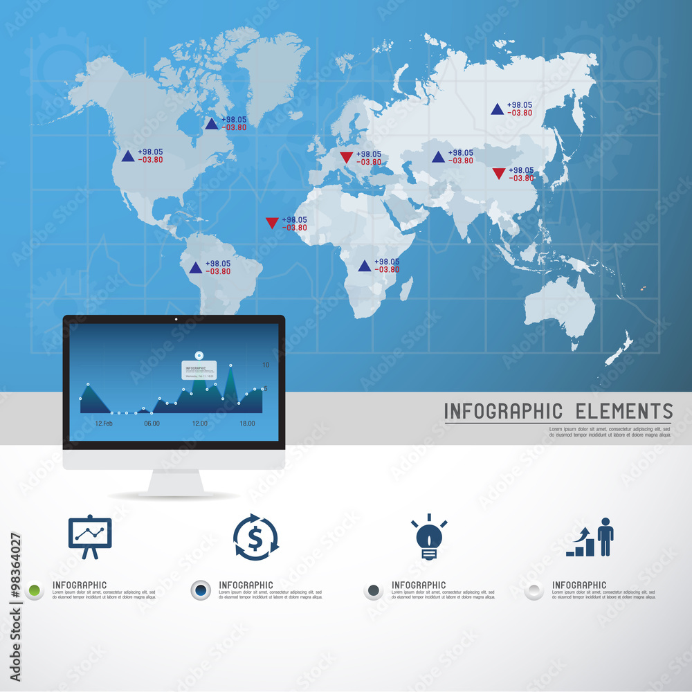 Fototapeta premium Set of different graphs and charts, vector eps10 illustration