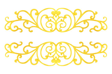 Ornament elements, vintage gold floral designs